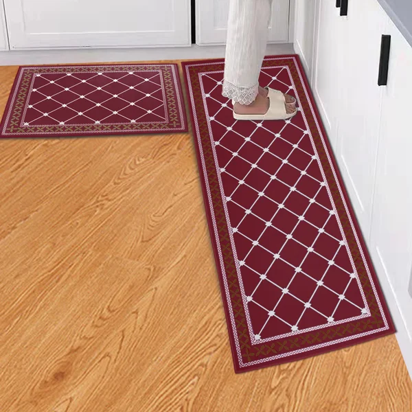 2pcs super absorbent bathroom mats - quick-drying anti-slip floor mats, soft and comfortable bathroom rugs, suitable for bathrooms, shower rooms, laundries, bedrooms, living rooms, door mats, kitchen mats view 2