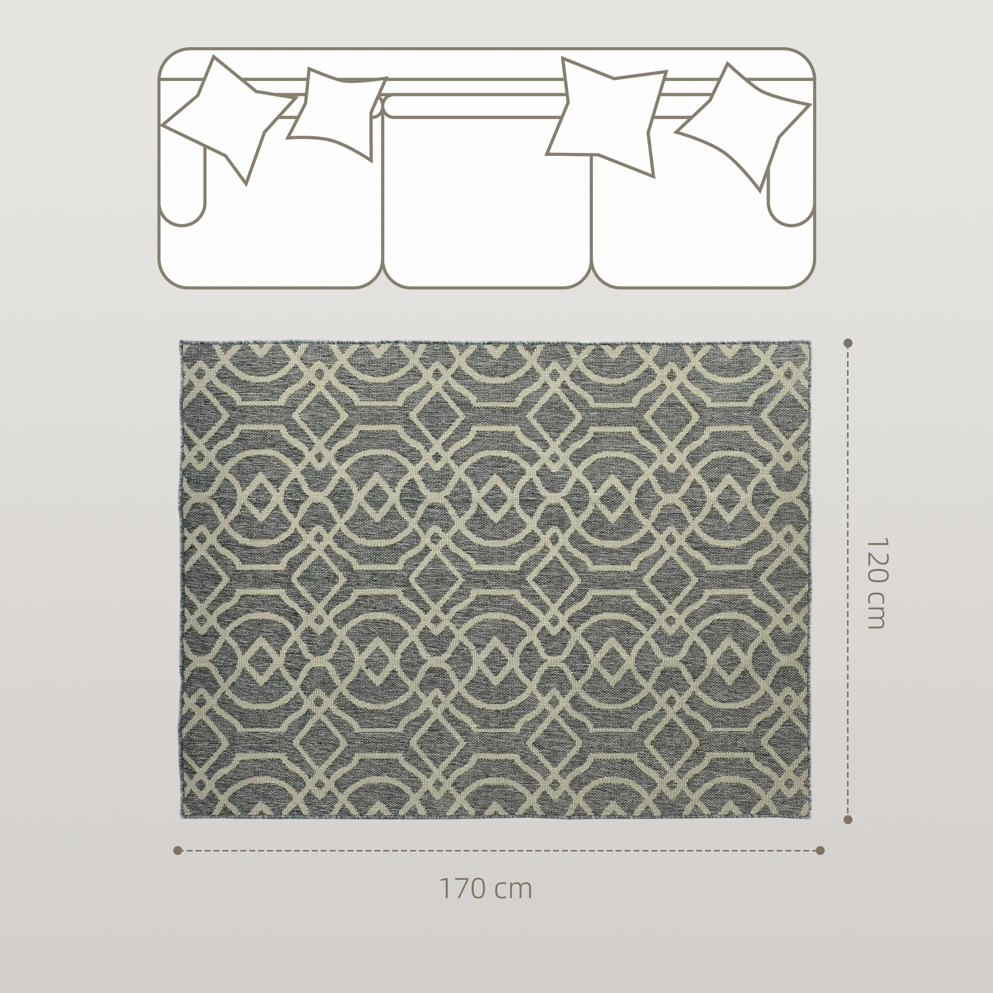 Luxury Soft Area Rug Non Slip Indoor Living Room Bedroom Hallway Decorative Floor Mat with Modern Geometric Pattern view 2