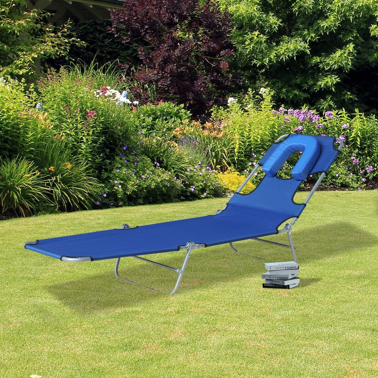 Outdoor Folding Lounge Chair Rocking Recliner Portable Backyard Camping Seat view 2