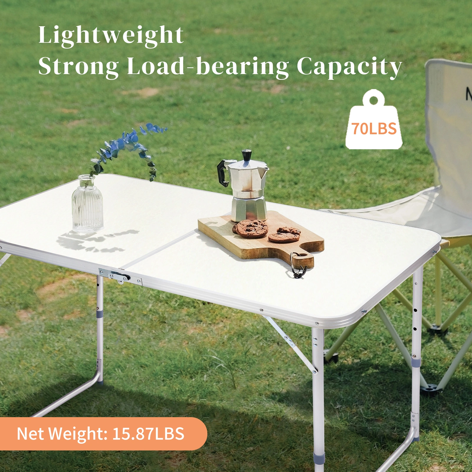 120 x 60 x 70 4Ft Portable Multipurpose Folding Table White view 8
