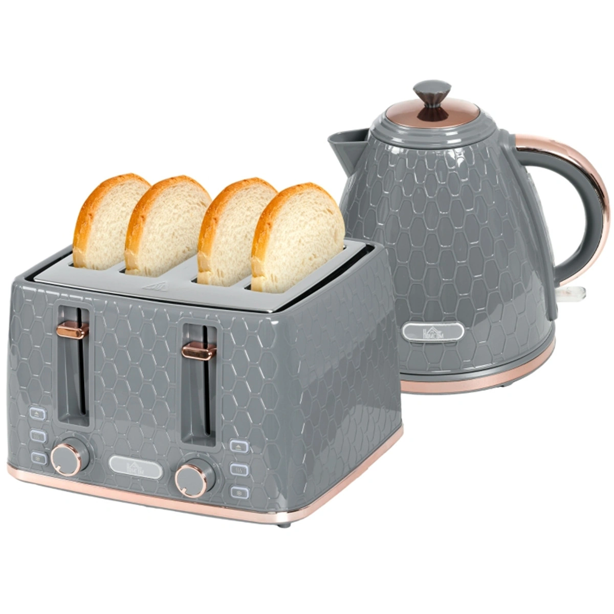 Stainless Steel Electric Kettle and Toaster Set, 1.7L Fast Boil with 2-Slice Toaster, Matching Kitchen Appliance Set, Countertop Combo