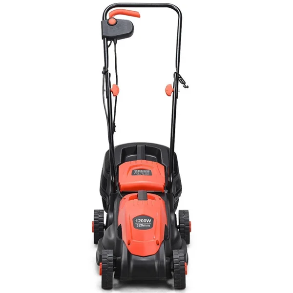 13-Inch Electric Lawn Mower with 8 Gal Grass Collection Box, 3 Adjustable Cutting Heights, Lightweight 15.5LBS Push Mower for Garden - Red view 3