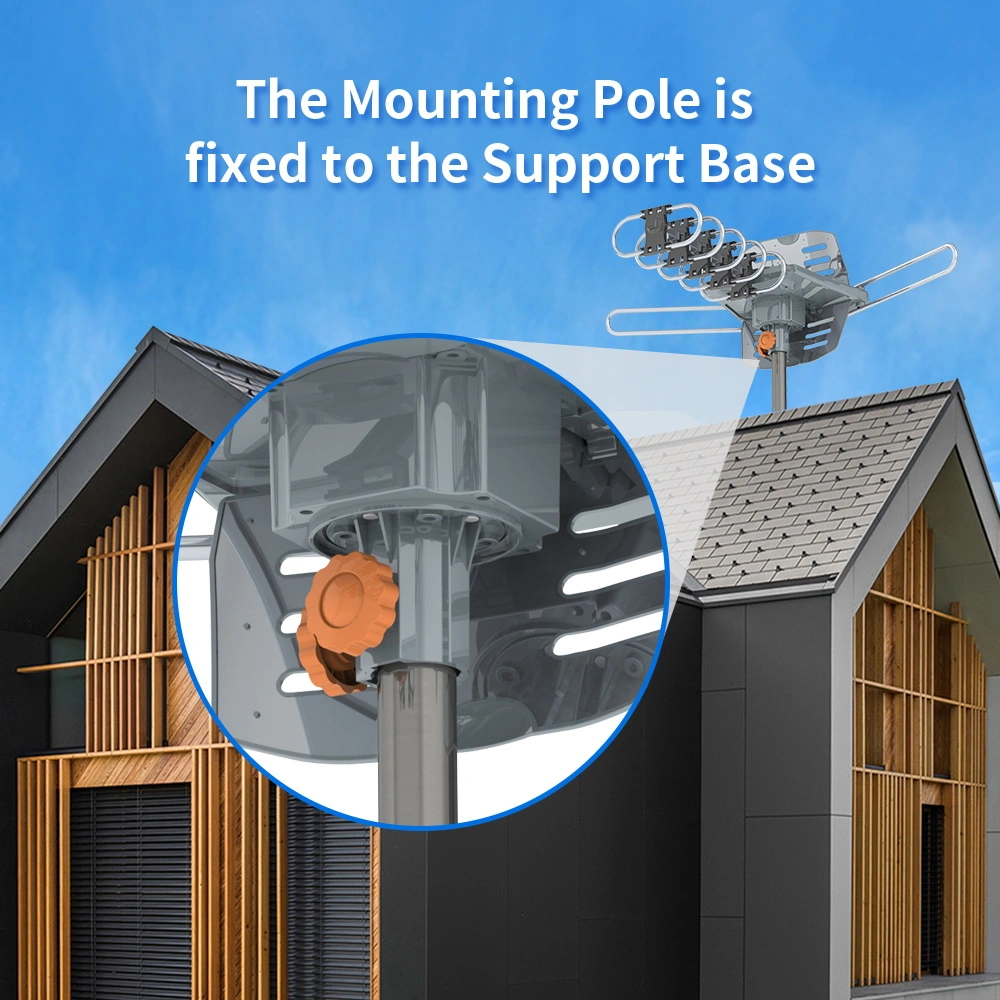 360-Degree Rotation UV Dual Bands 28-36dB Outdoor Antenna Install-free Guide without Stand view 19