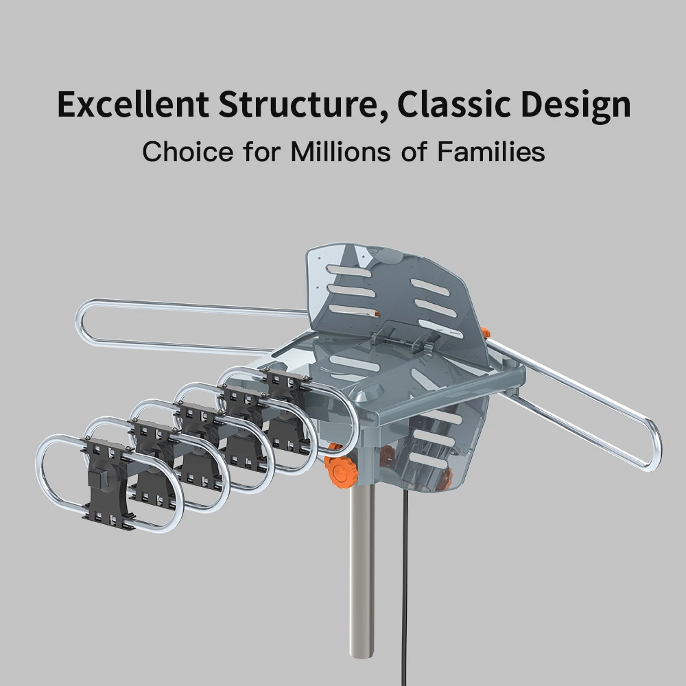 360-Degree Rotation UV Dual Bands 28-36dB Outdoor Antenna Install-free Guide without Stand view 9