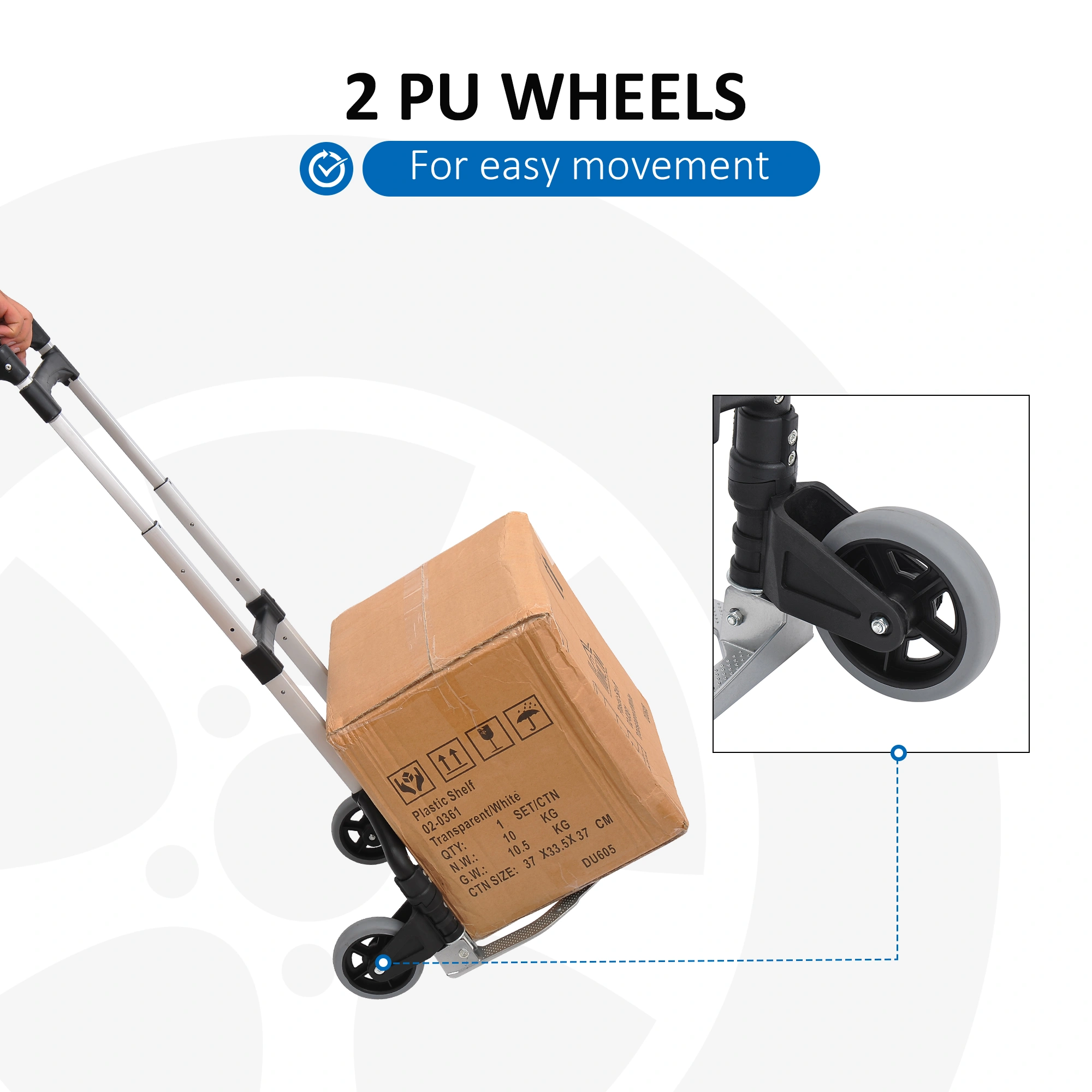 Heavy Duty Folding Hand Truck Telescopic Platform Trolley Cart Portable Luggage Mover view 2