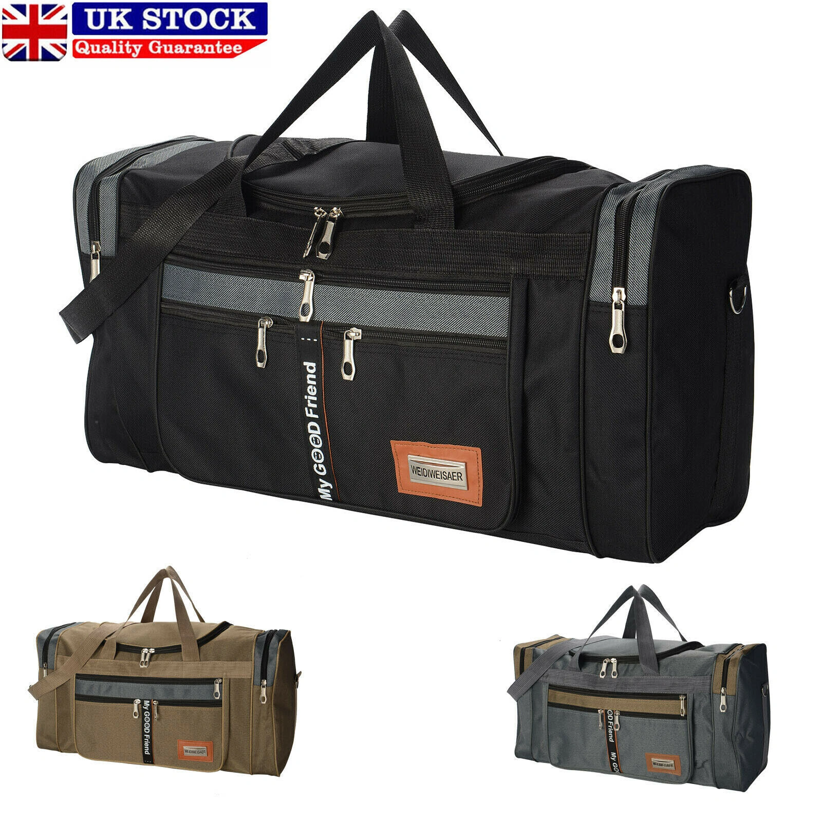 Men's Extra Large Sports Gym Holdall Bag Travel Work Cabin Barrel Duffel Bag UK
