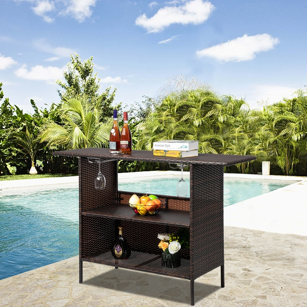 Modern Stylish And Beautiful Bar Table Brown Gradient view 14