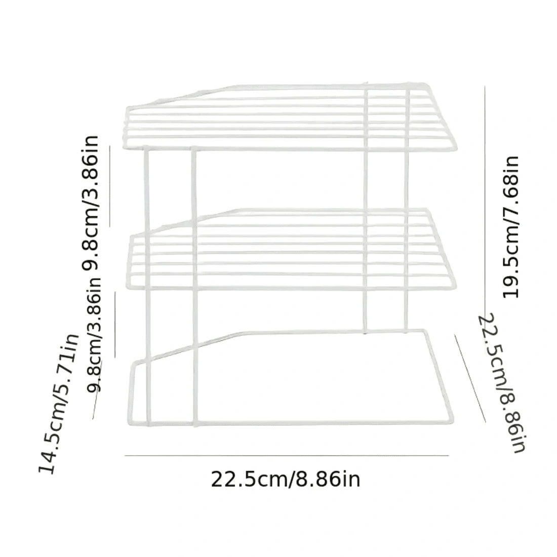 3 Tier Corner Storage Rack - Multifunction Kitchen Cupboard Plate Organizer Tidy-Black view 3