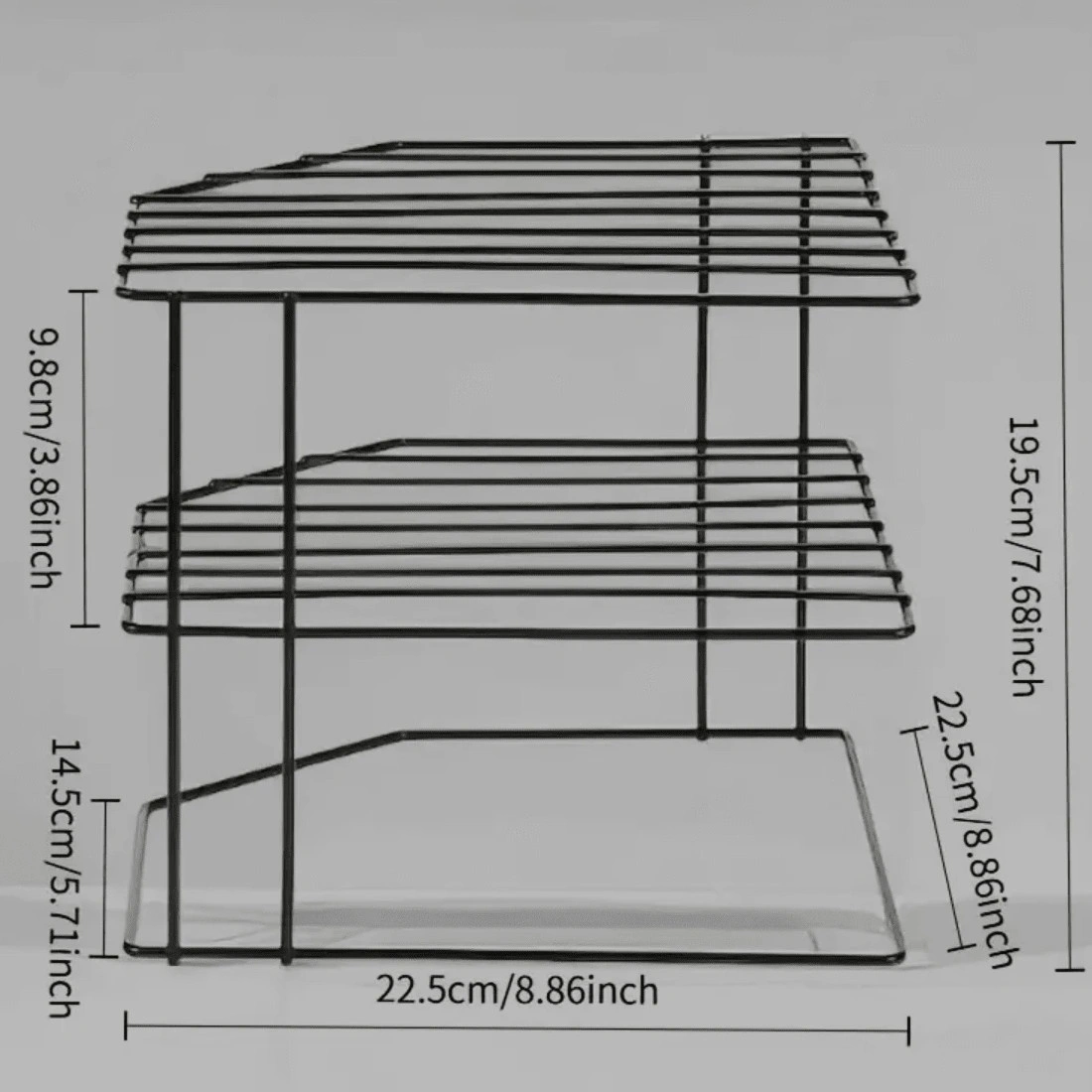 3 Tier Corner Storage Rack - Multifunction Kitchen Cupboard Plate Organizer Tidy-Black view 5