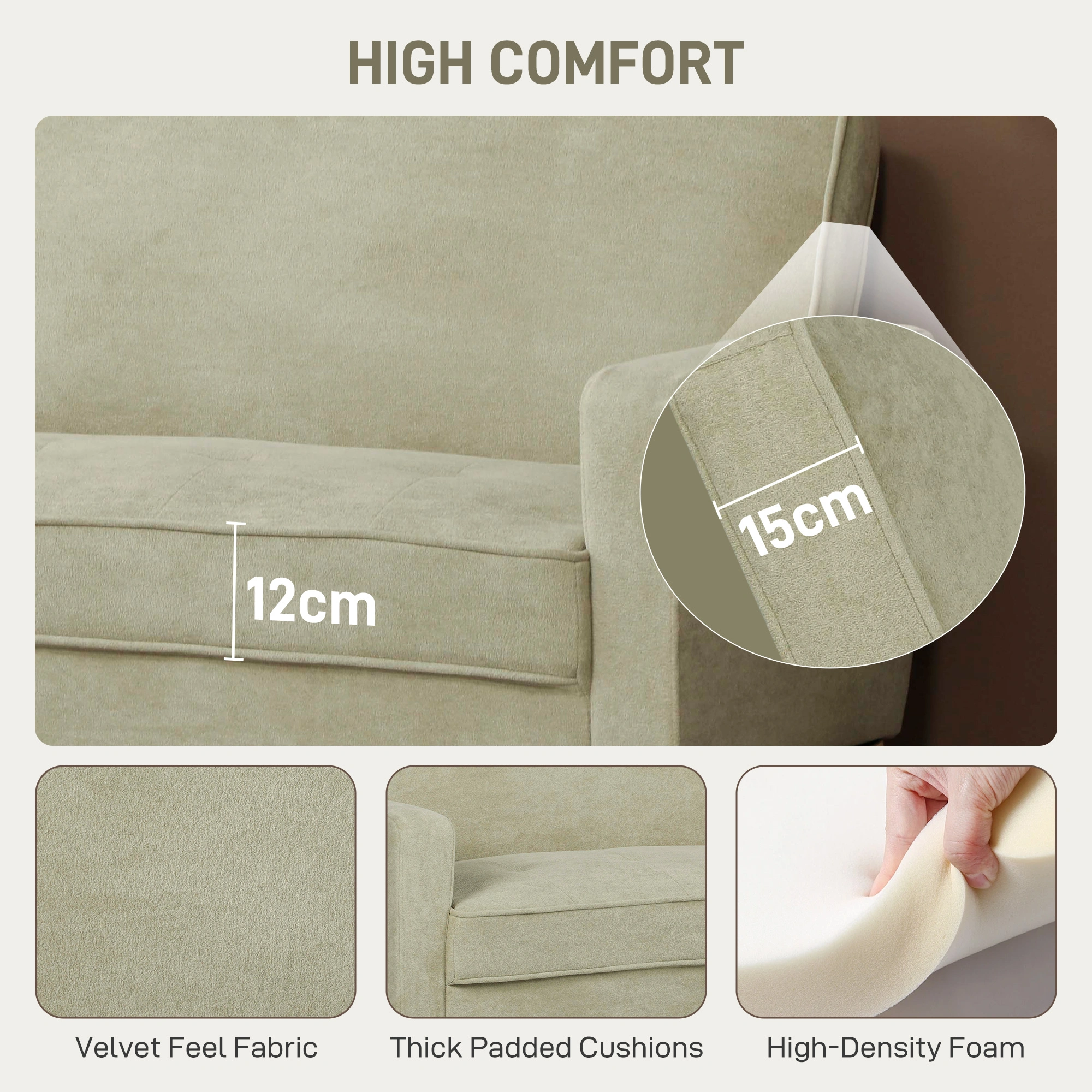 Modern Sofa Chair Accent Chair with Ottoman, Living Room Reading Chair, Compact Armchair for Bedroom, Apartment, Small Spaces view 3