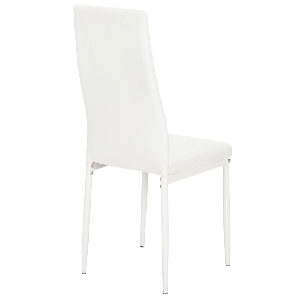 4pcs Elegant Assembled Stripping Texture High Backrest Dining Chairs White(Alternate code: 86358020) view 10