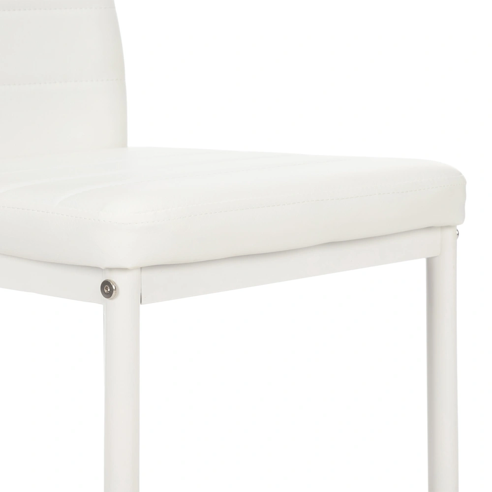 4pcs Elegant Assembled Stripping Texture High Backrest Dining Chairs White(Alternate code: 86358020) view 16