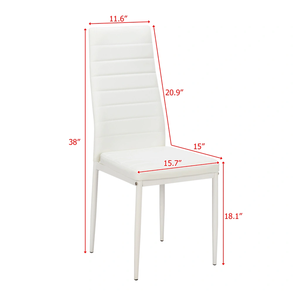 4pcs Elegant Assembled Stripping Texture High Backrest Dining Chairs White(Alternate code: 86358020) view 3