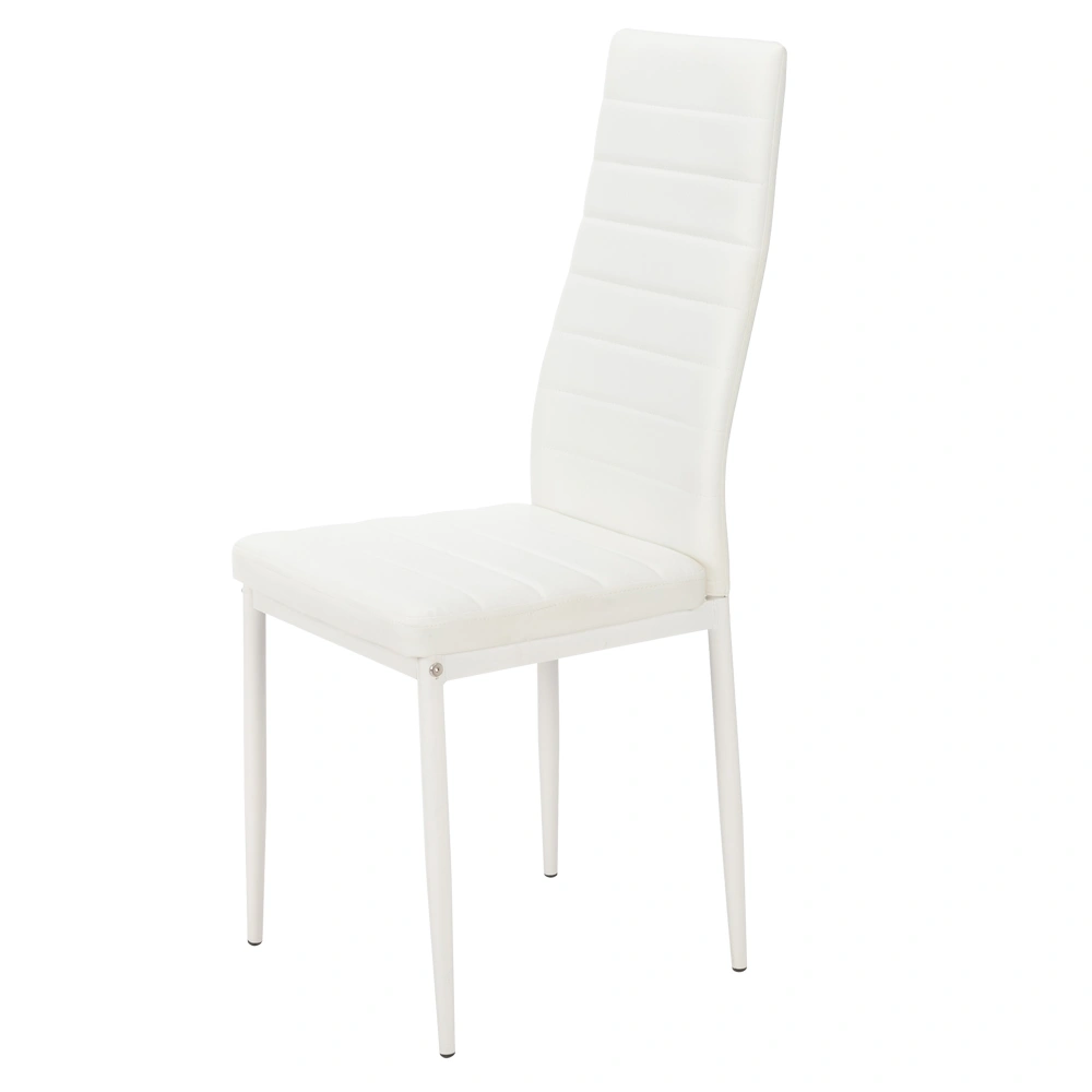 4pcs Elegant Assembled Stripping Texture High Backrest Dining Chairs White(Alternate code: 86358020) view 5