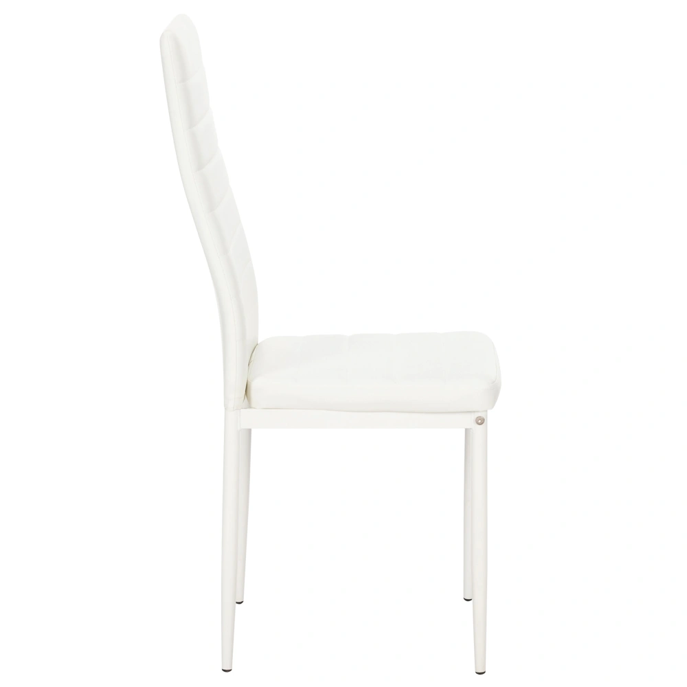 4pcs Elegant Assembled Stripping Texture High Backrest Dining Chairs White(Alternate code: 86358020) view 6