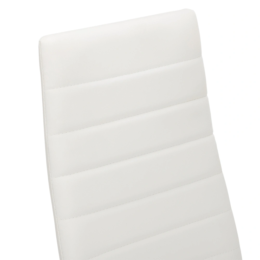 4pcs Elegant Assembled Stripping Texture High Backrest Dining Chairs White(Alternate code: 86358020) view 7