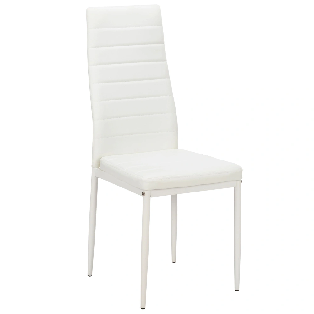 4pcs Elegant Assembled Stripping Texture High Backrest Dining Chairs White(Alternate code: 86358020) view 8