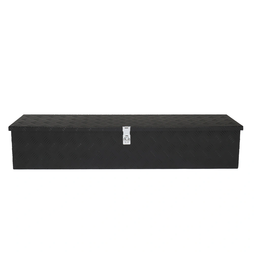 50 inch Aluminum Toolbox with Five Pattern Diamond Plate, Single Lock, Black Finish