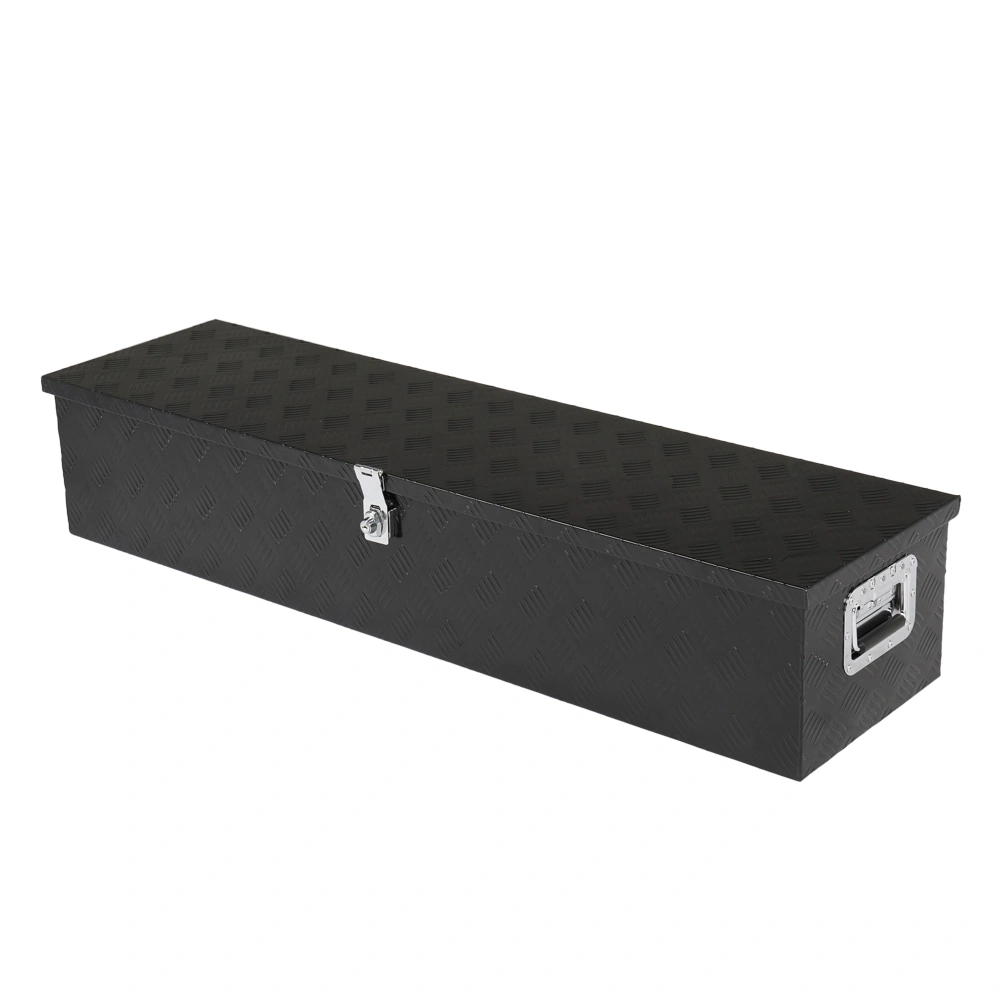 50 inch Aluminum Toolbox with Five Pattern Diamond Plate, Single Lock, Black Finish view 12