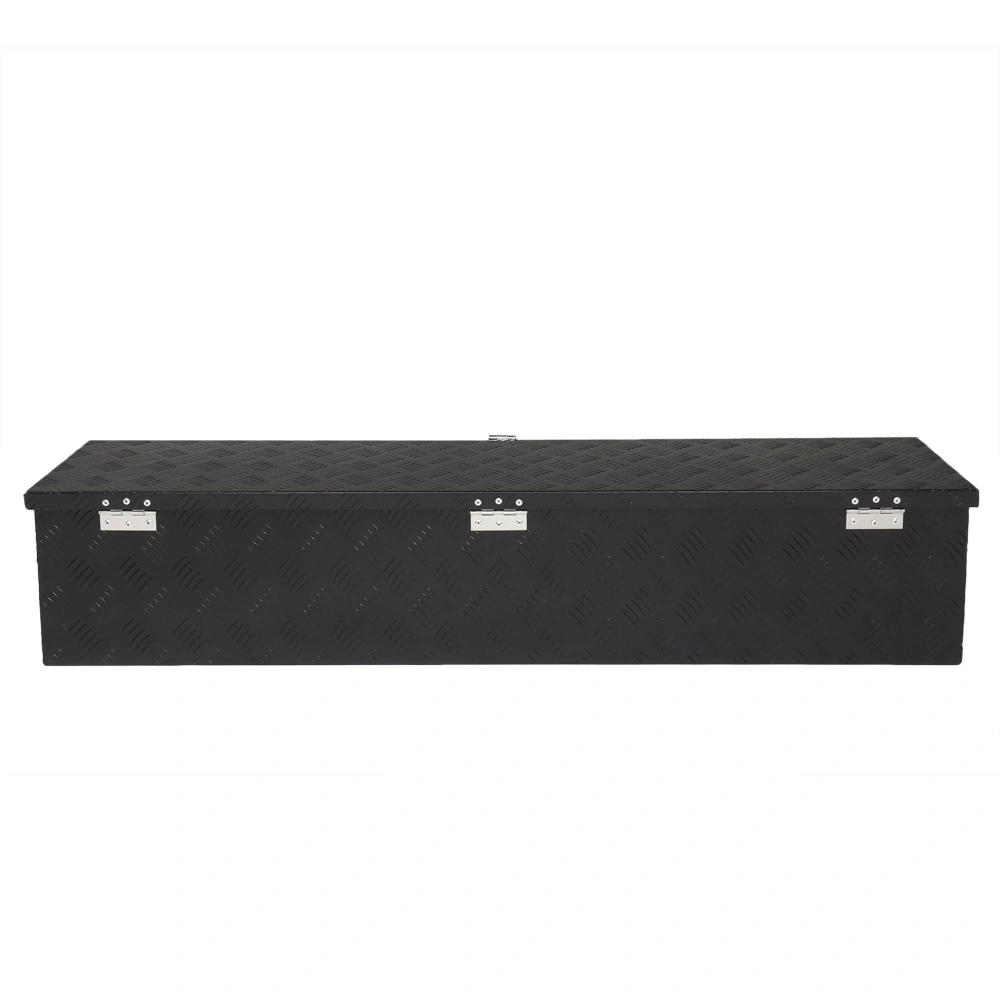 50 inch Aluminum Toolbox with Five Pattern Diamond Plate, Single Lock, Black Finish view 2