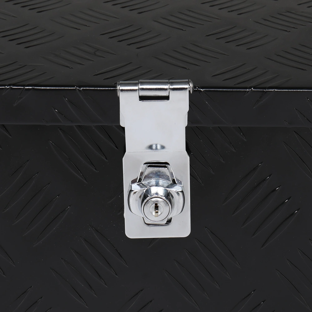 50 inch Aluminum Toolbox with Five Pattern Diamond Plate, Single Lock, Black Finish view 7