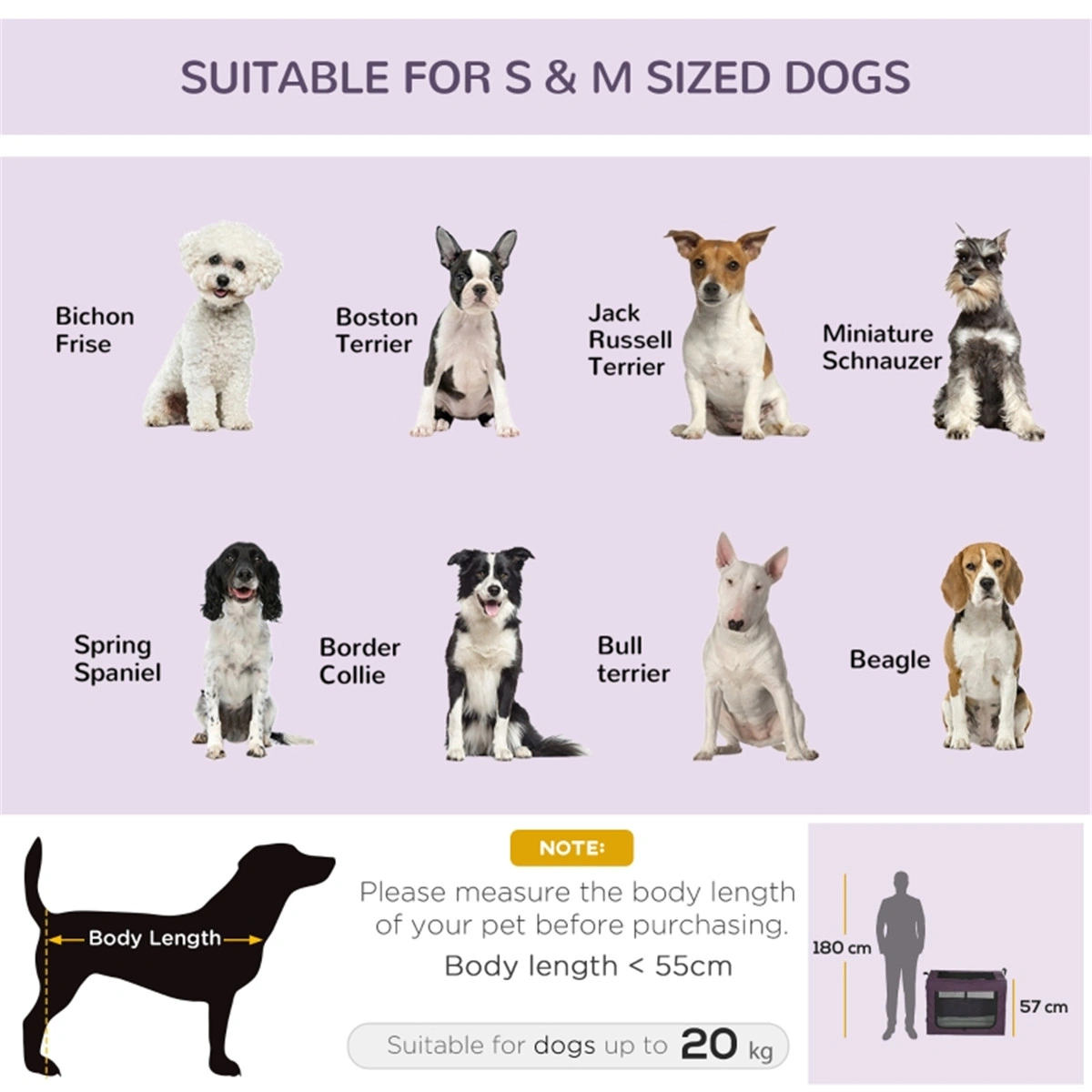 Soft-Sided Pet Carrier Bag, 18" Travel Cat Dog Crate with Removable Mattress, Airline Approved, Black, Lightweight Collapsible for Small Pets view 3