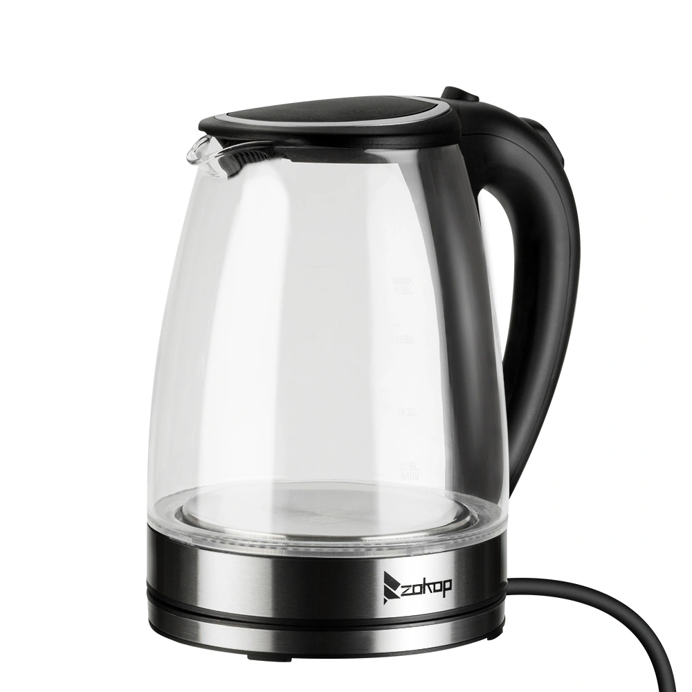 HD-1857-A 1.8L Electric Glass Kettle, 2000W Fast Boiling Water Heater with UK Plug, 220V Cordless Tea Kettle for Kitchen