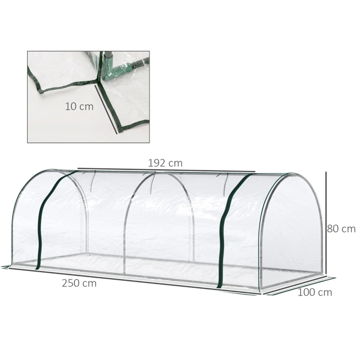 Mini Walk-in Greenhouse 8x8 ft, Portable Plant Growing Tent with Double Zipper Door, 18mm Steel Tube Frame, Weatherproof for Gardening view 3