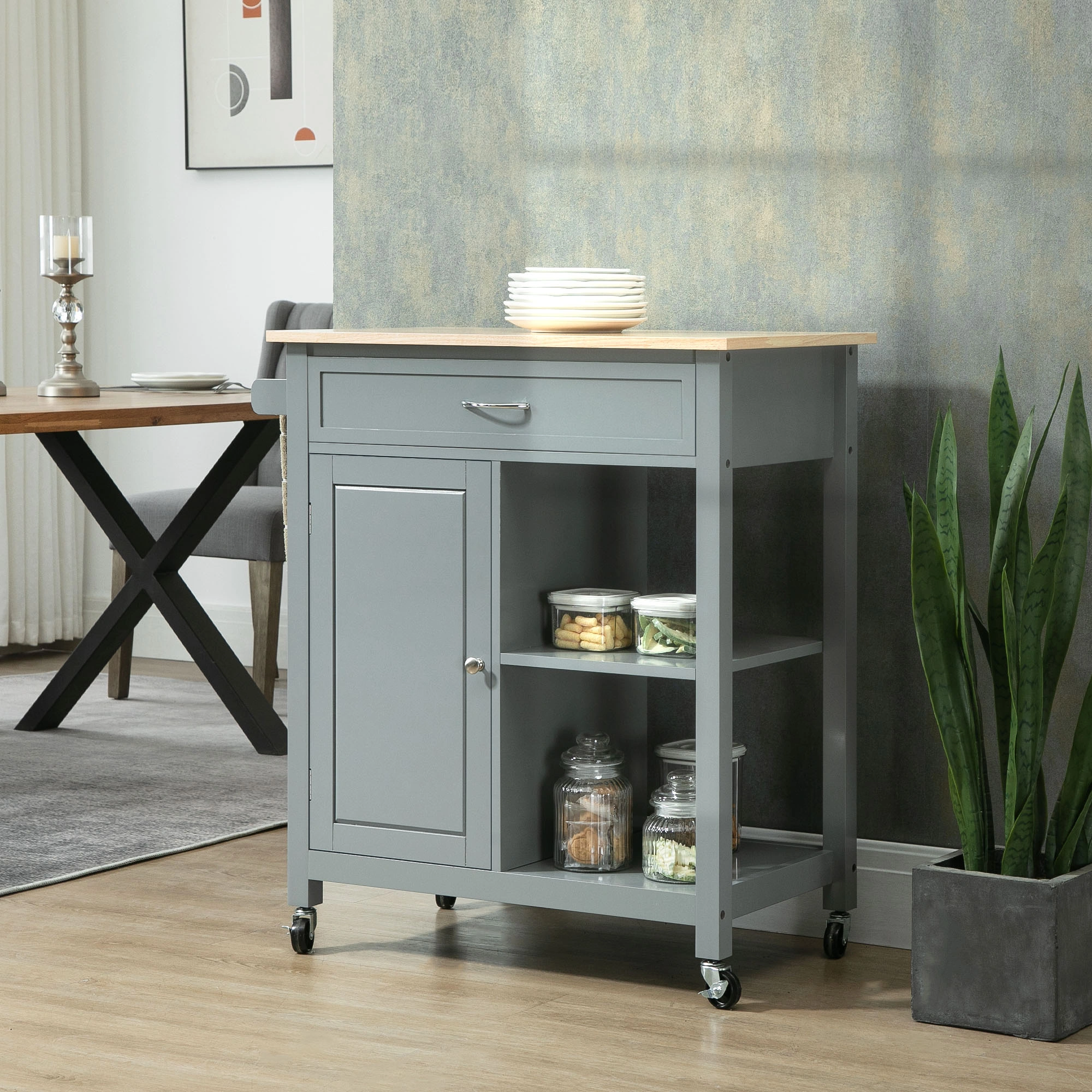 Contemporary Kitchen Storage Cabinet, Wide Pantry Cupboard with Shelves, Freestanding Storage Solution