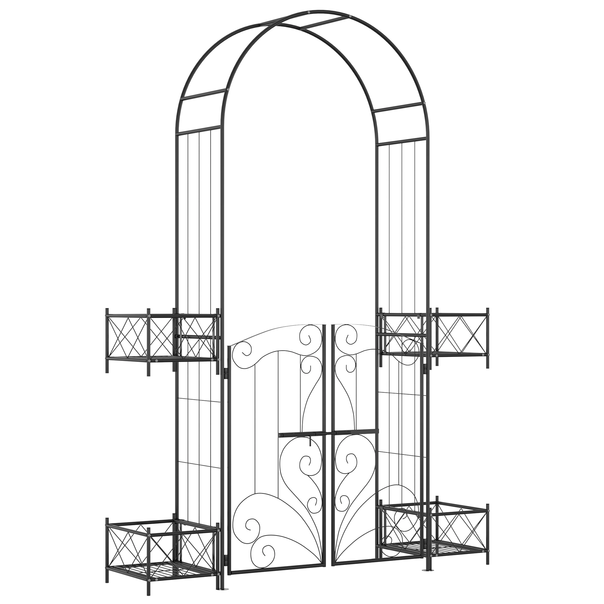 Metal Garden Arch Entryway Walkway Archway Overdoor Gate Outdoor Patio Yard Home Decoration