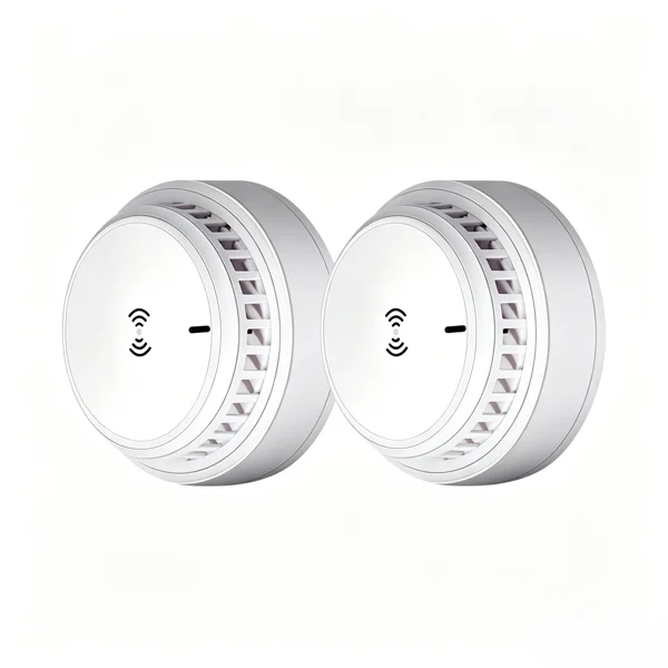 (2 Pack)Smoke Alarm Detector Home Fire Safety Sensor Alert Battery Included (products W/ battery,US Logistics For DHL Ground/ Fedex Ground. TK/TMEU only For self-pickup, self-pickup Cannot use USPS)
