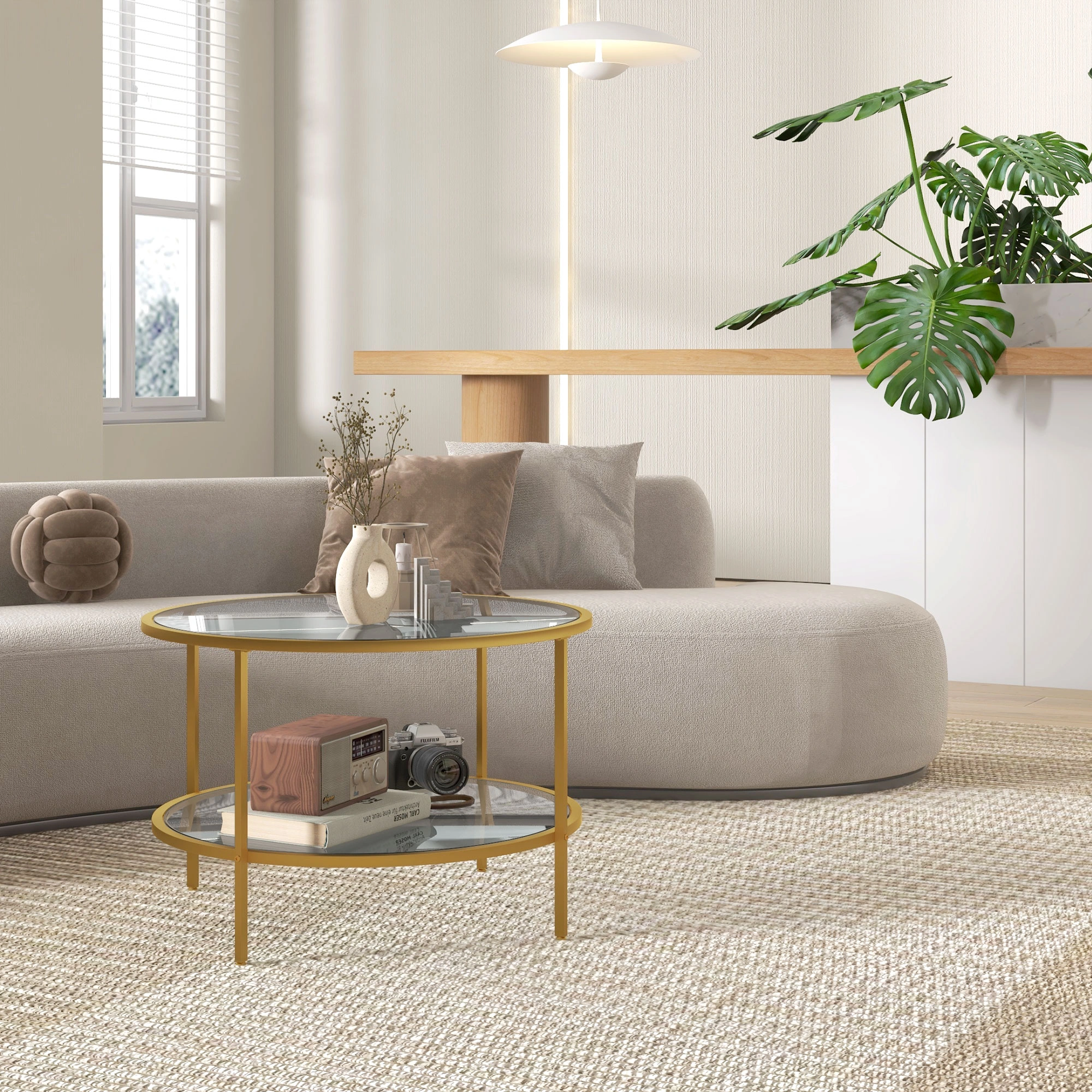 Rattan Coffee Table Natural Wicker Living Room Side Table with Storage Basket Indoor Outdoor Patio Furniture view 6