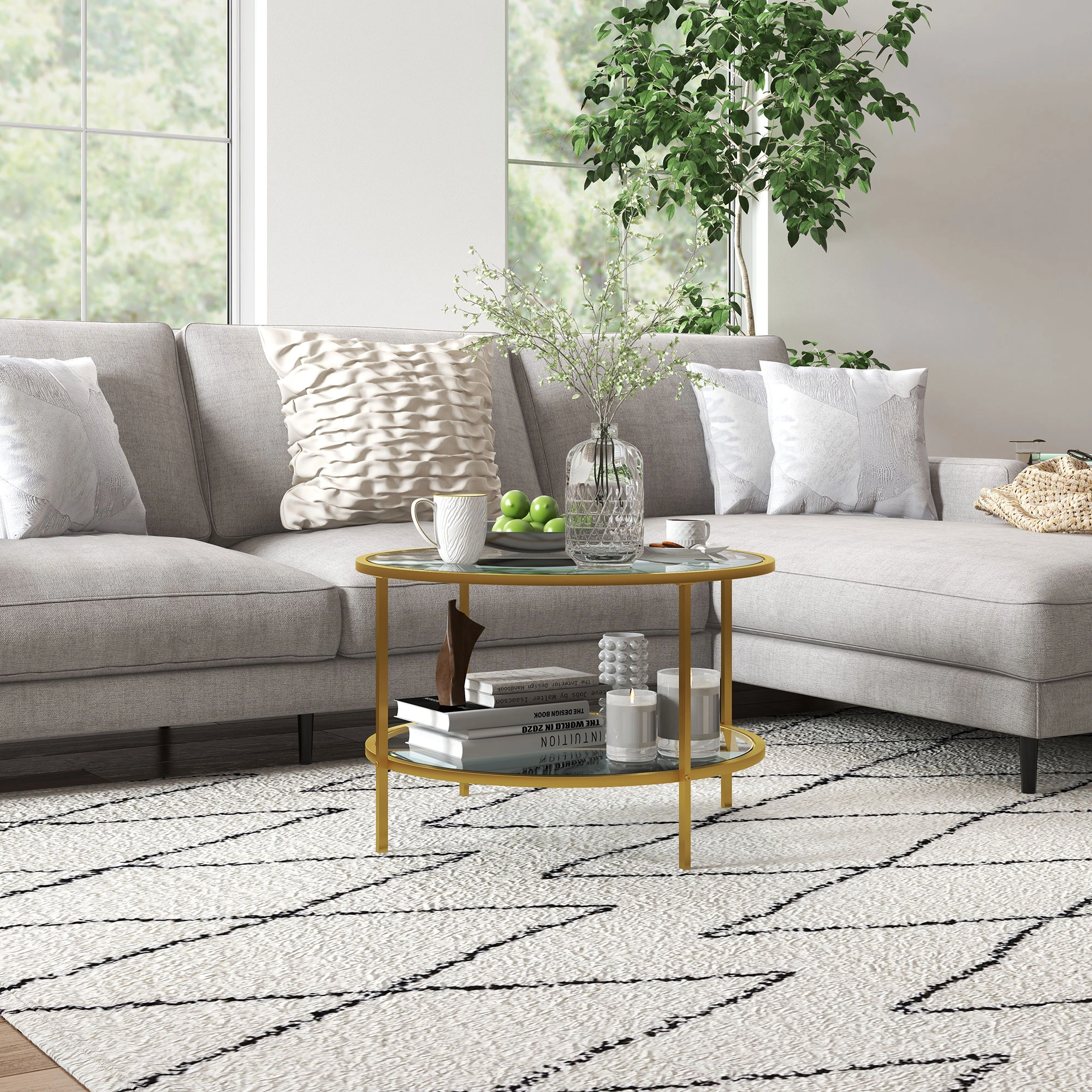 Rattan Coffee Table Natural Wicker Living Room Side Table with Storage Basket Indoor Outdoor Patio Furniture view 7
