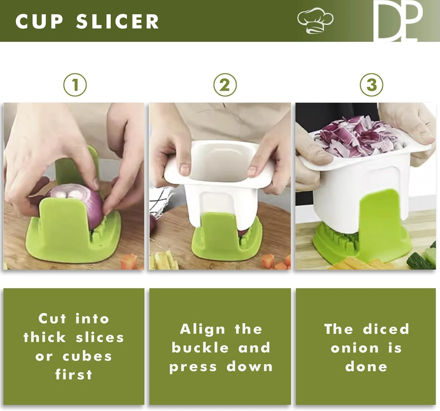 Fruit Cup Slicer Chopper - Vegetable Cutter for Strawberries, Apple, Grape, Banana - Kitchen Food Chopping Cup view 3