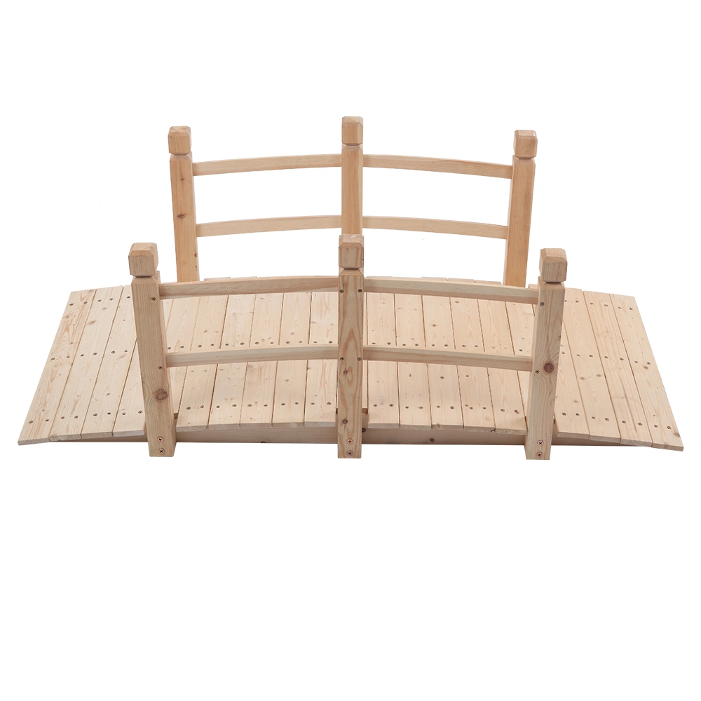 Arch Bridge Small Wooden Bridge Courtyard Outdoor Anticorrosive Wood Landscape Bridge Burlywood view 10