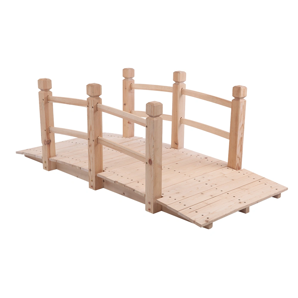 Arch Bridge Small Wooden Bridge Courtyard Outdoor Anticorrosive Wood Landscape Bridge Burlywood view 16