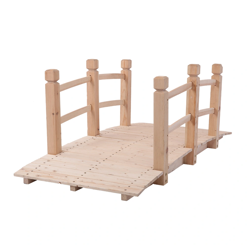 Arch Bridge Small Wooden Bridge Courtyard Outdoor Anticorrosive Wood Landscape Bridge Burlywood view 18