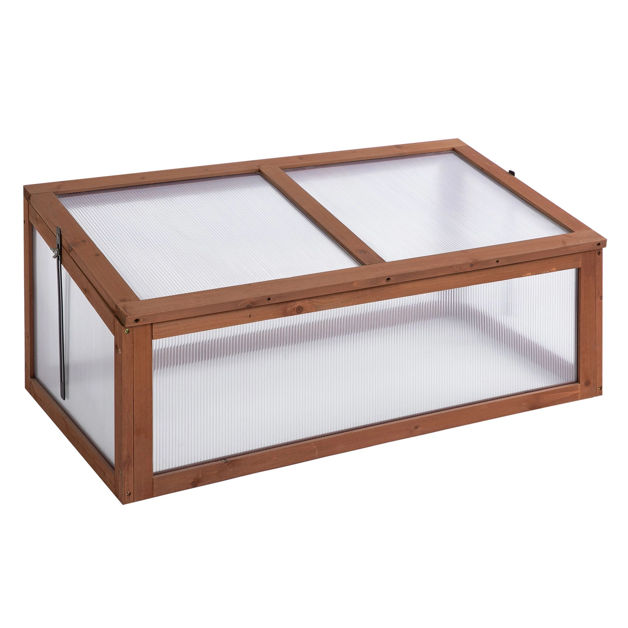 Wooden Cold Frame Greenhouse - Mini Garden Hobby Growing Tunnel for Seedlings view 2