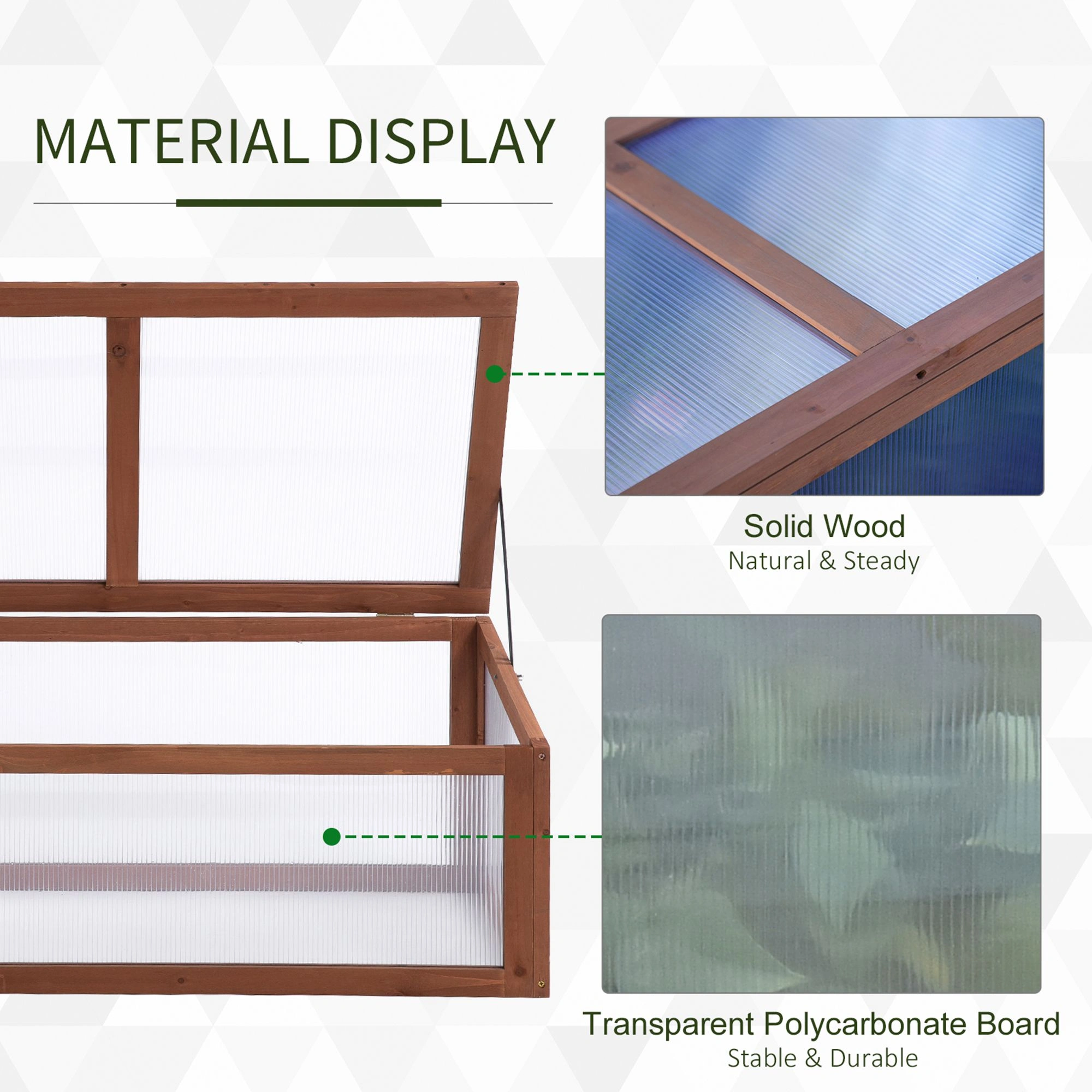 Wooden Cold Frame Greenhouse - Mini Garden Hobby Growing Tunnel for Seedlings view 4
