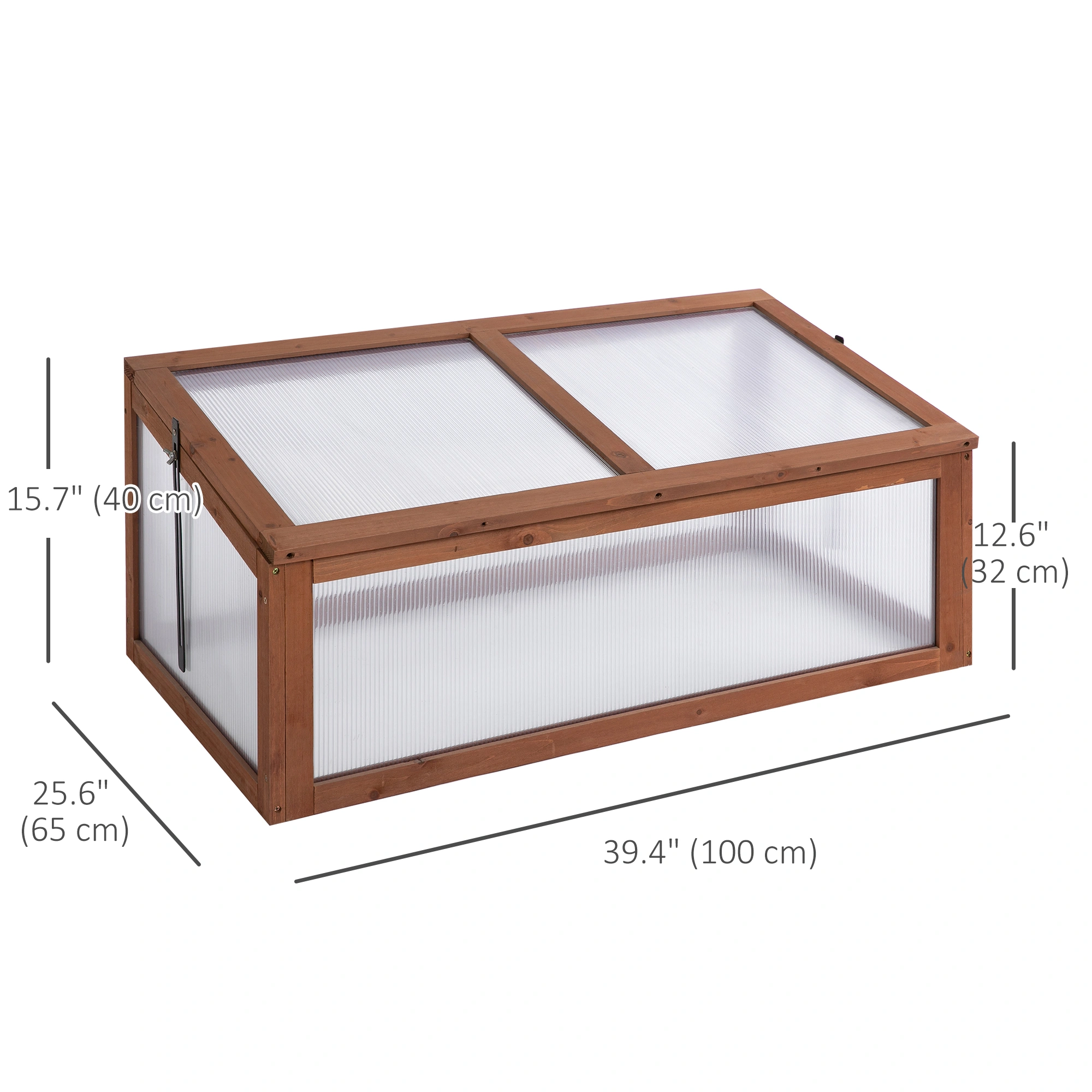 Wooden Cold Frame Greenhouse - Mini Garden Hobby Growing Tunnel for Seedlings view 6