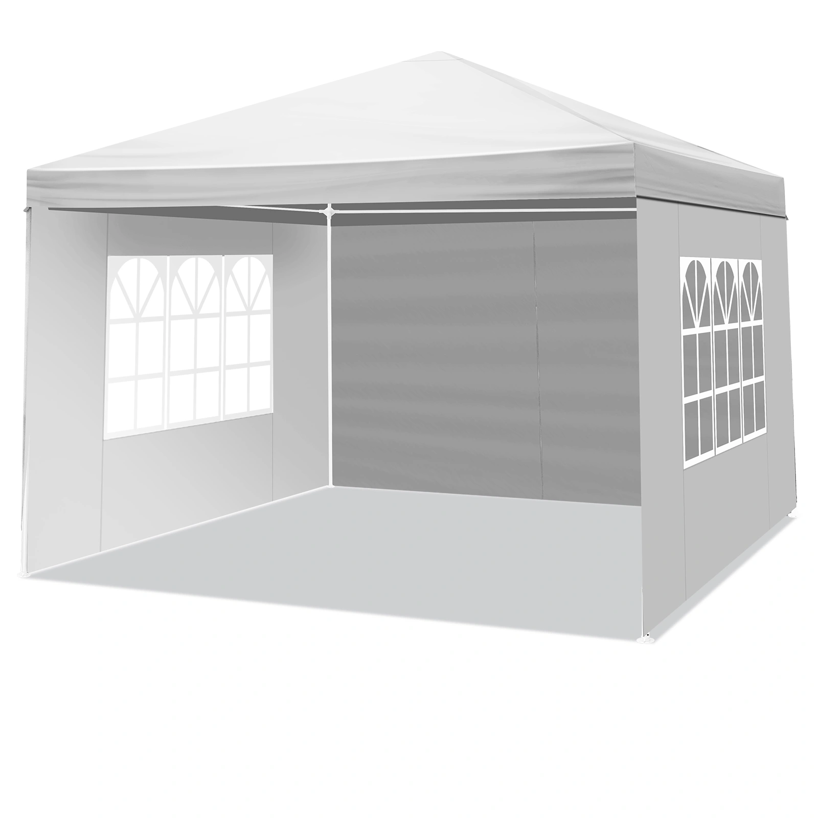 3x3m Three Sides Waterproof Tent with Spiral Tubes - White