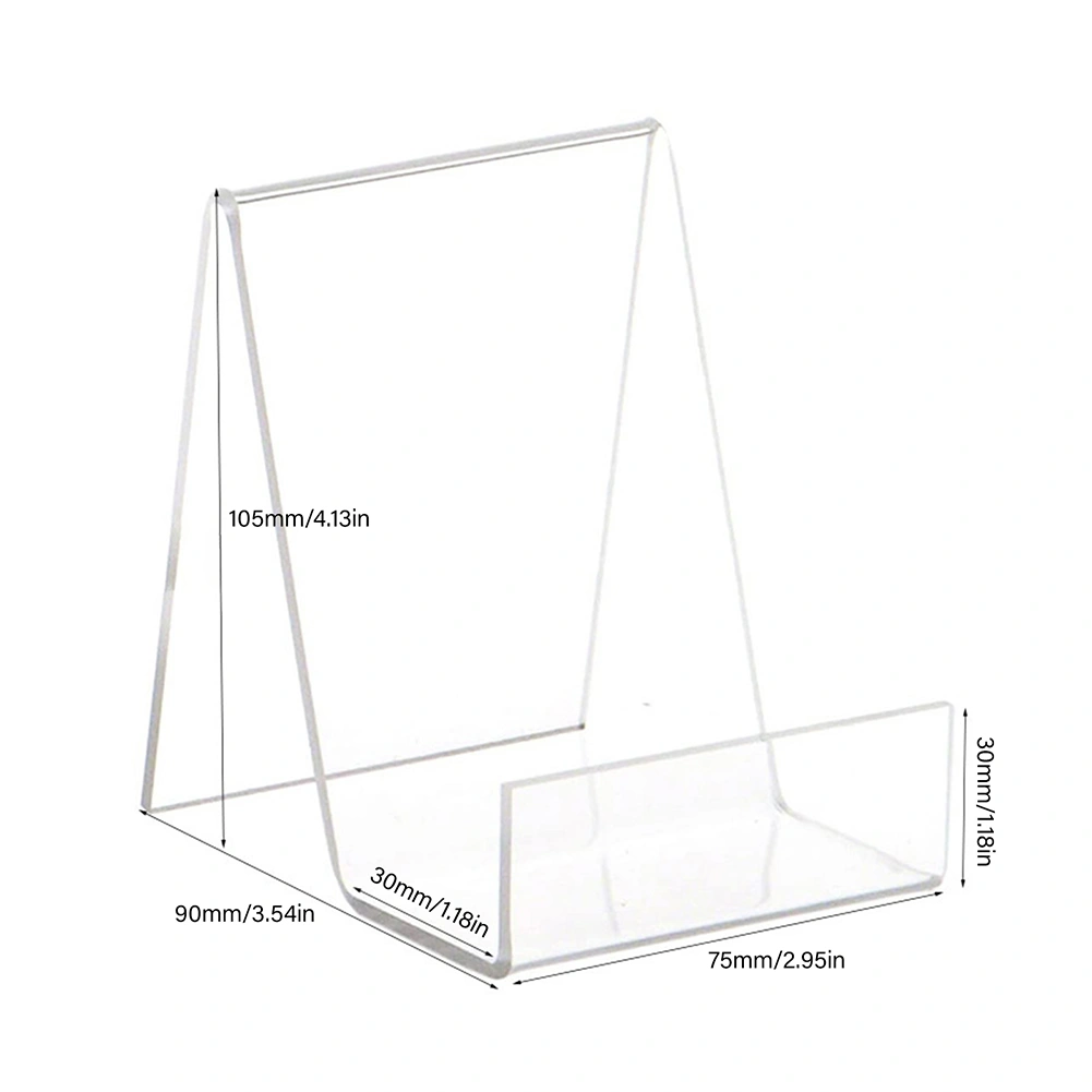 Acrylic Book Stand Display Holder for Cookbook Phone Tablet Perspex Retail Countertop Organizer Clear view 2