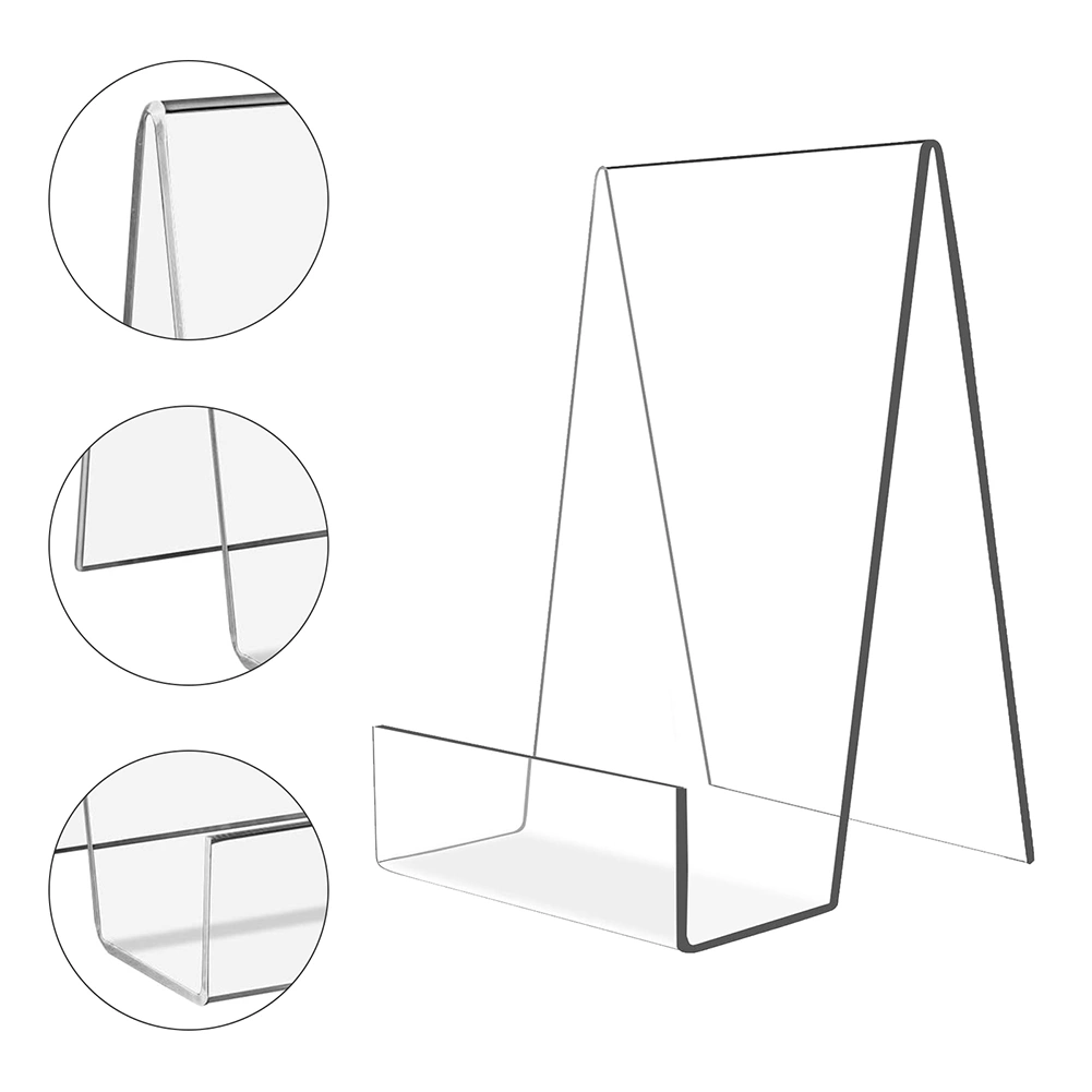 Acrylic Book Stand Display Holder for Cookbook Phone Tablet Perspex Retail Countertop Organizer Clear view 4