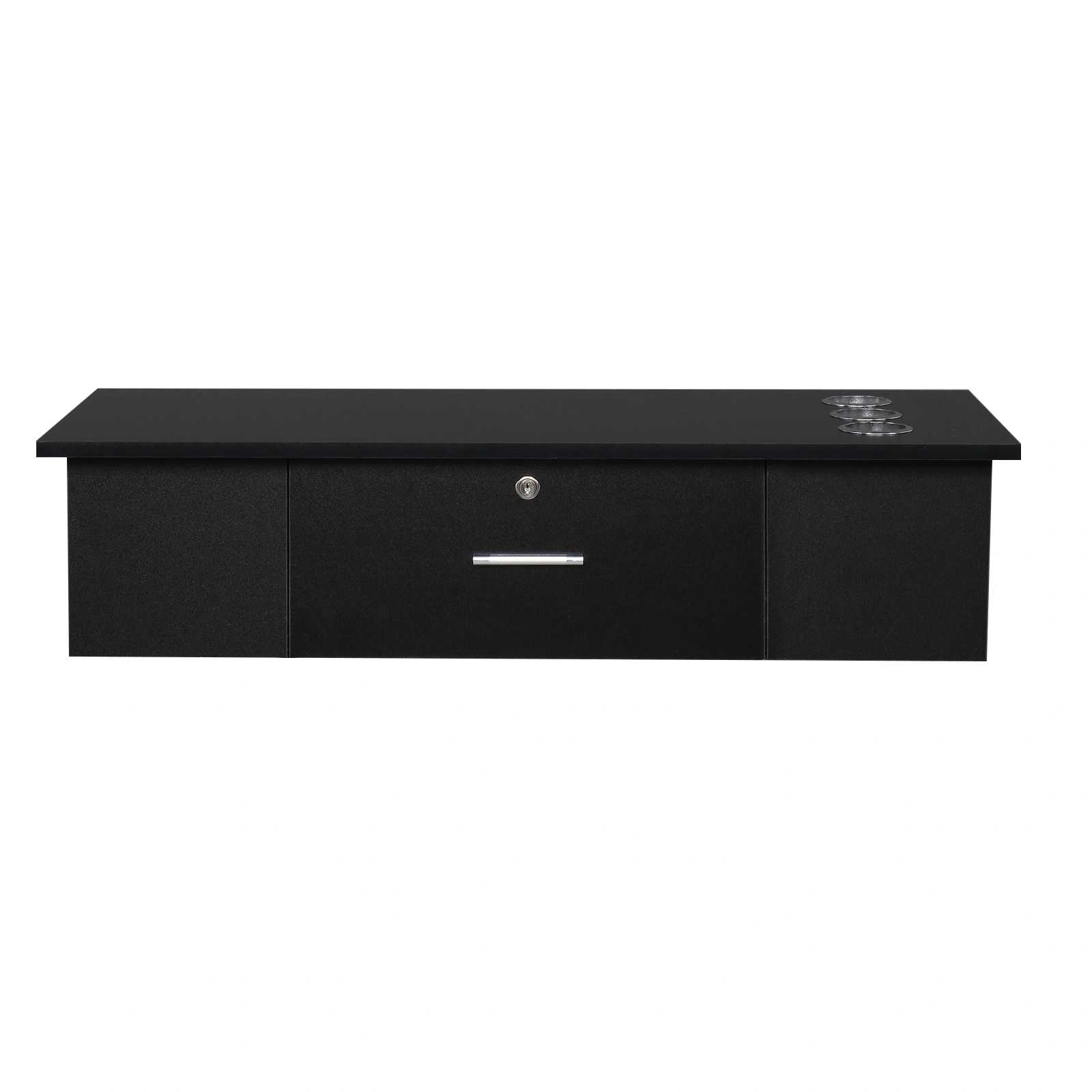 Classic Salon Wall Mount Styling Station Beauty Salon Spa Locking Cabinet Black