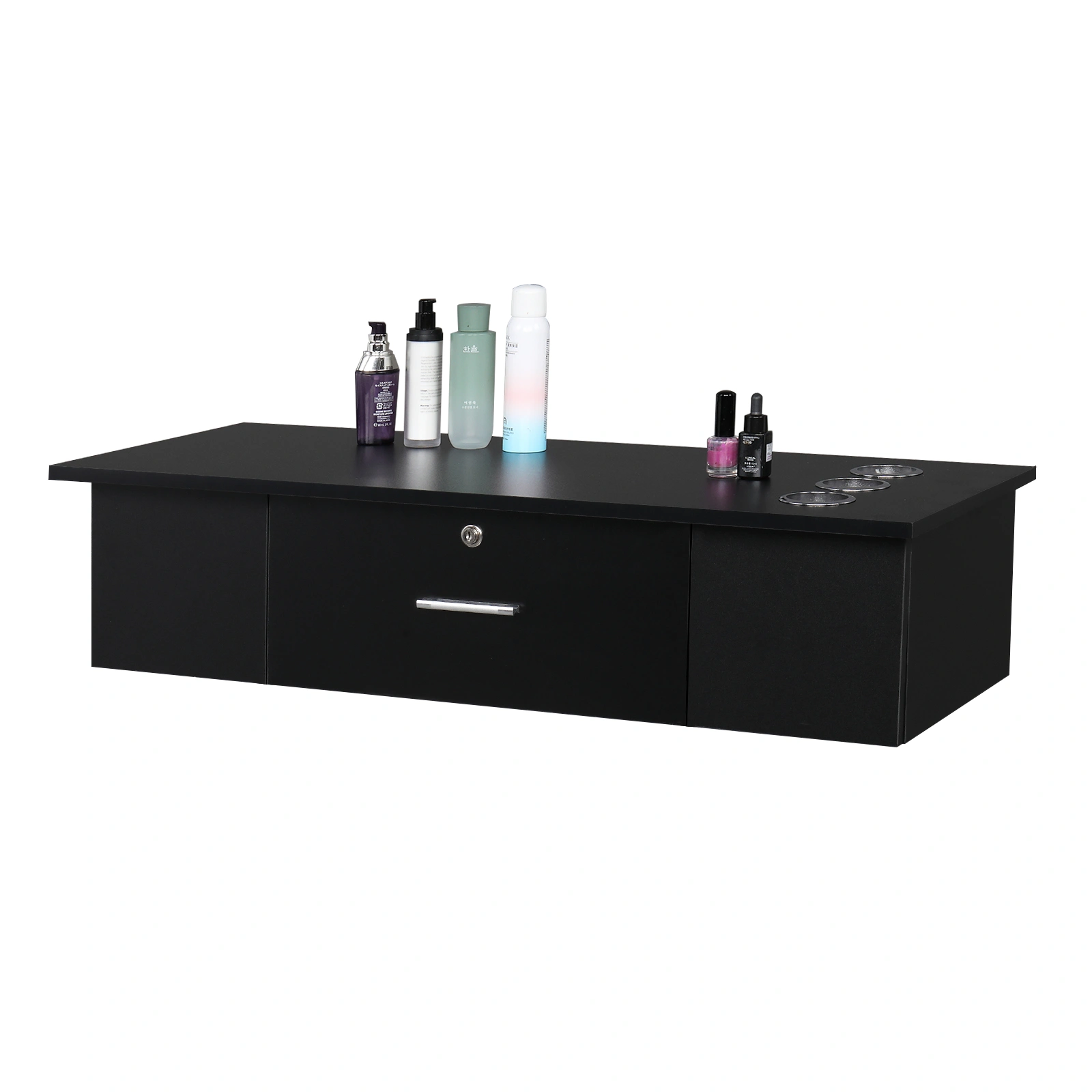 Classic Salon Wall Mount Styling Station Beauty Salon Spa Locking Cabinet Black view 16