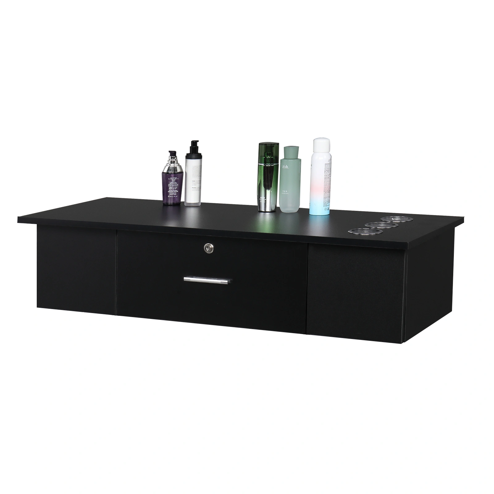 Classic Salon Wall Mount Styling Station Beauty Salon Spa Locking Cabinet Black view 20