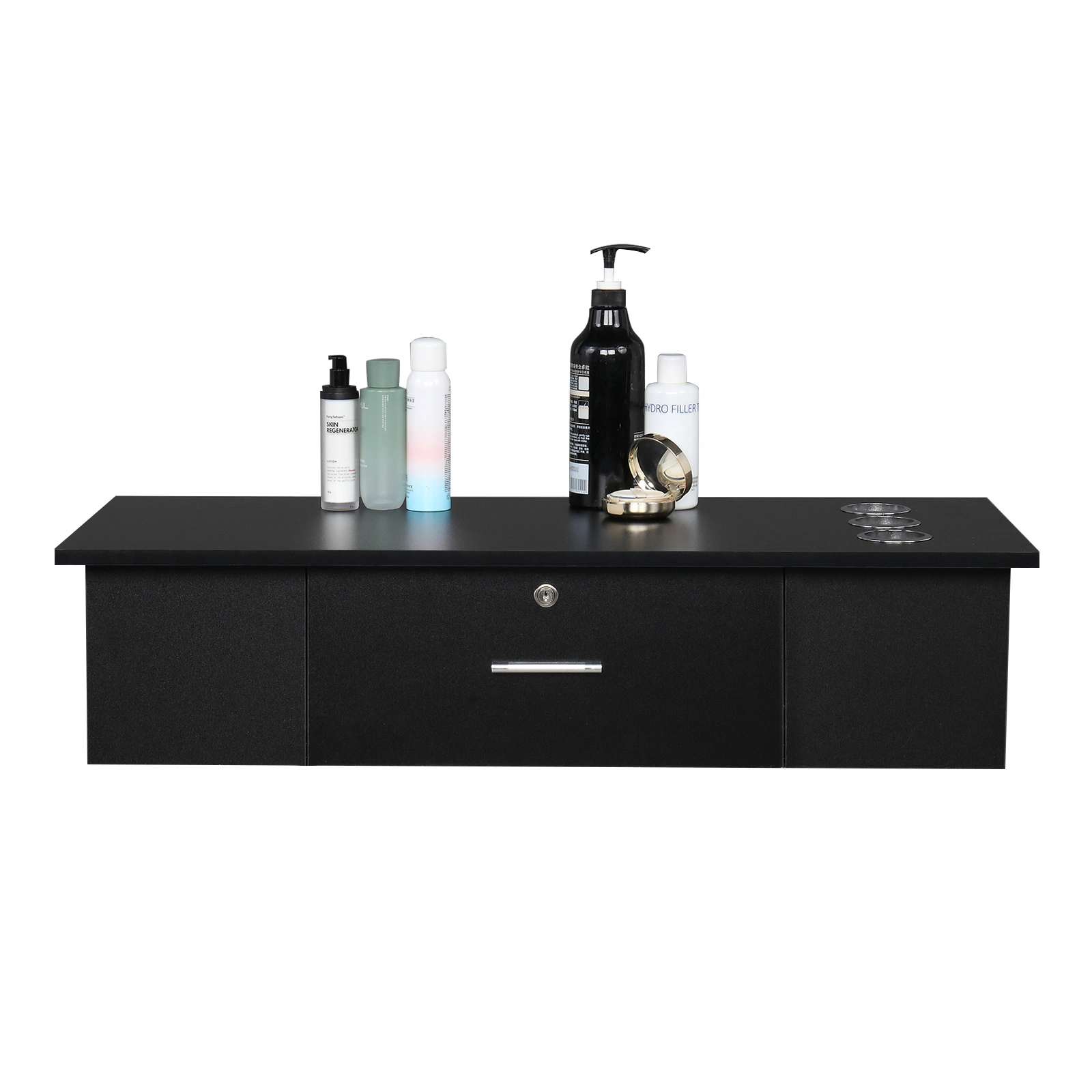 Classic Salon Wall Mount Styling Station Beauty Salon Spa Locking Cabinet Black view 9