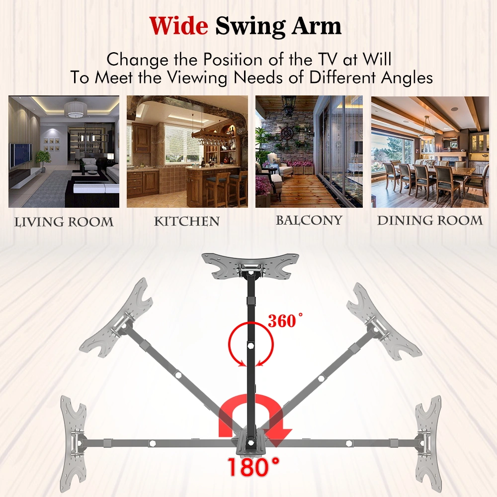 26-50" Adjustable Wall Mount Bracket Rotatable TV Stand TMX200 with Spirit Level view 11