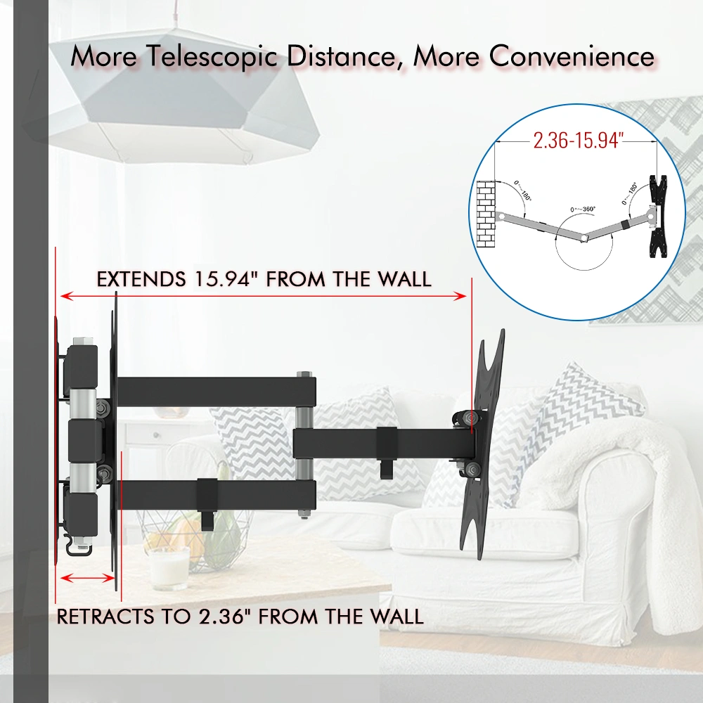 26-50" Adjustable Wall Mount Bracket Rotatable TV Stand TMX200 with Spirit Level view 18
