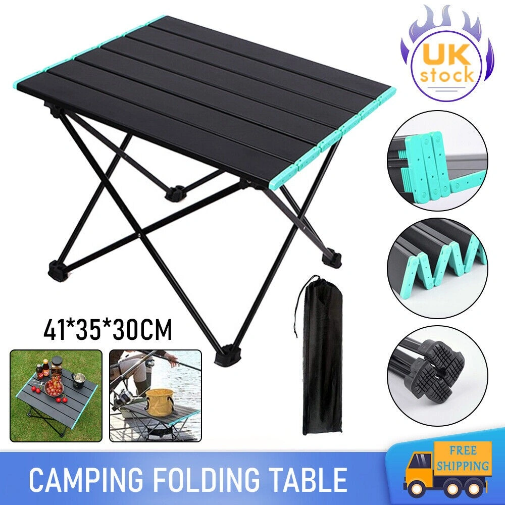 Lightweight Folding Camping Table Portable Picnic Table with Aluminium Frame & Carry Bag for Outdoor view 2